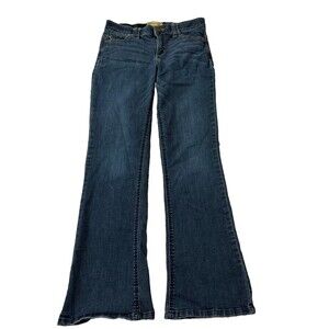 Democracy Jeans Womens 6 Blue Ab Solution Dark Wash Stretch Bootcut Flare Denim